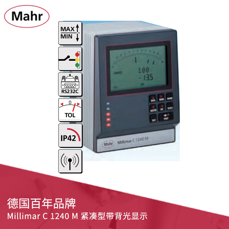 电子长度测量仪 数显薄膜测厚仪 Millimar C 1240 M